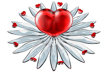 Image showing flower from hearts and leaves