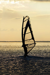 Image showing windsurfer on the sea bay surface