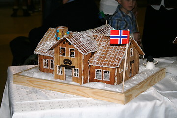 Image showing Norwegian gingersnap house