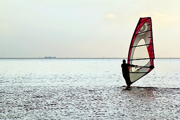 Image showing Man windsurfer