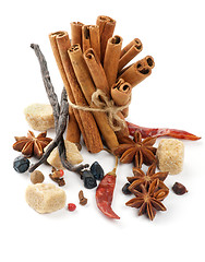 Image showing Cinnamon Sticks and Spices