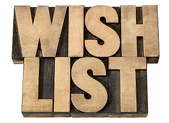 Image showing wish list in wood type