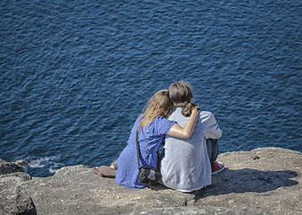 Image showing Young couple by the sea