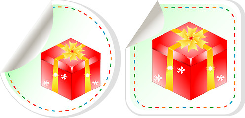 Image showing presents sticker red set - holiday concept