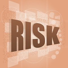 Image showing words risk management on digital screen, business management concept