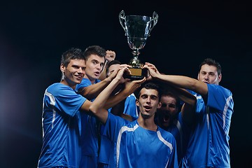 Image showing soccer players celebrating victory