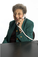 Image showing senior woman telephone