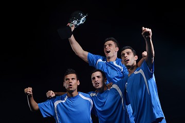 Image showing soccer players celebrating victory