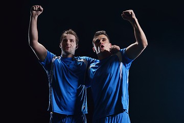 Image showing soccer players celebrating victory