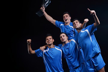 Image showing soccer players celebrating victory