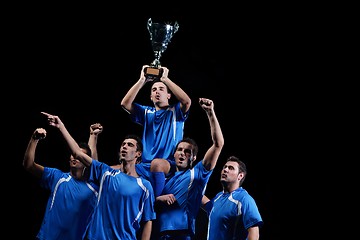 Image showing soccer players celebrating victory