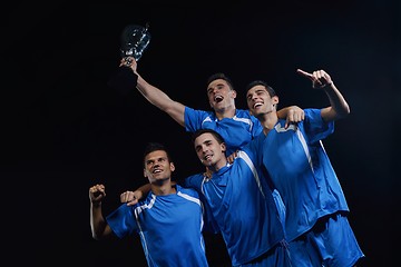 Image showing soccer players celebrating victory