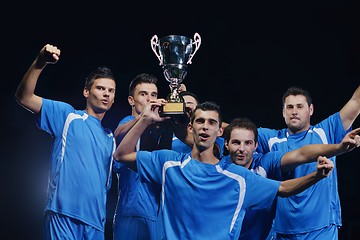 Image showing soccer players celebrating victory