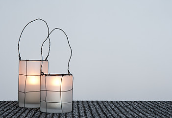 Image showing Two cozy lanterns