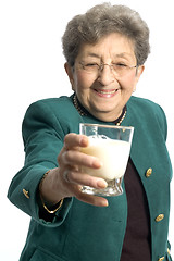 Image showing woman with milk