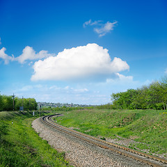 Image showing railroad to horizon