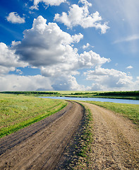 Image showing rural road to cloudy horizon