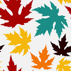 Image showing Seamless pattern with maple leaves