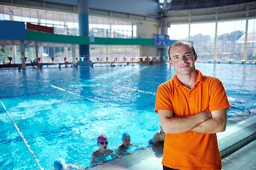 Image showing happy child on swimming pool