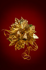 Image showing christmas decoration golden flower