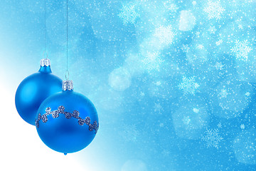 Image showing Blue christmas balls background 