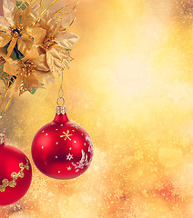 Image showing golden christmas balls background 