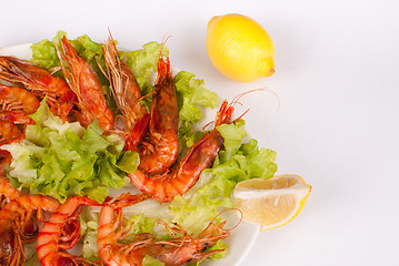 Image showing Grilled prawns