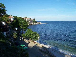 Image showing Blue blue coast