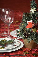 Image showing Christmas dinner table