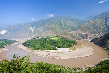 Image showing Red river curve shape in Yunnan, China.