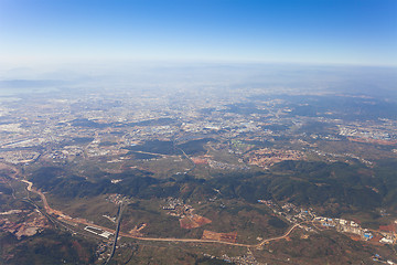 Image showing Aerial view of Kunming, China. 