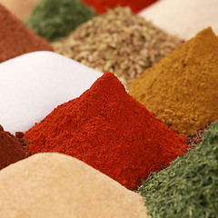 Image showing Spices and herbs on a bazaar