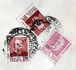 Image showing Three Brazil Stamps