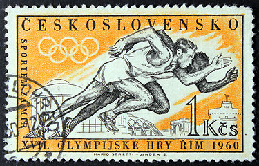 Image showing Two Athletes Stamp