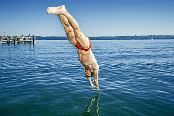 Image showing jumping into the water