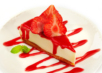 Image showing strawberry cheesecake