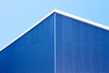 Image showing Roof of parallel metal sheets