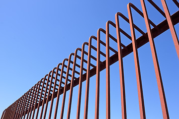 Image showing Fence with bent metal rods