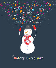 Image showing Happy cartoon christmas snowman