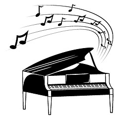 Image showing Piano and music notes