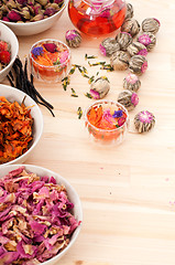 Image showing Herbal natural floral tea infusion with dry flowers