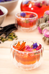 Image showing Herbal natural floral tea infusion with dry flowers