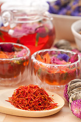 Image showing Herbal natural floral tea infusion with dry flowers