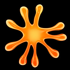 Image showing Orange fluid splash also like a microbe