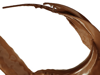 Image showing Hot chocolate flow or splash isolated on white