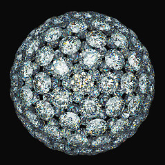 Image showing Diamonds or gemstones sphere isolated 