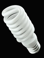 Image showing Energy efficiency: spiral light bulb isolated 