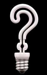 Image showing Query mark light bulb isolated on black