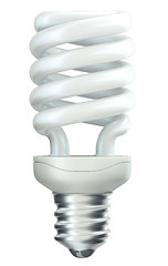 Image showing Energy efficiency: spiral light bulb over white