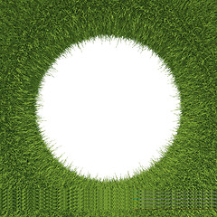 Image showing Green grass pattern with hole